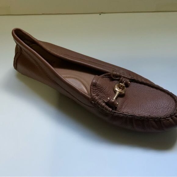 *COACH 'ARLENE' Classic Brown Loafer Logo Horsebit Flats - Picture 12 of 12